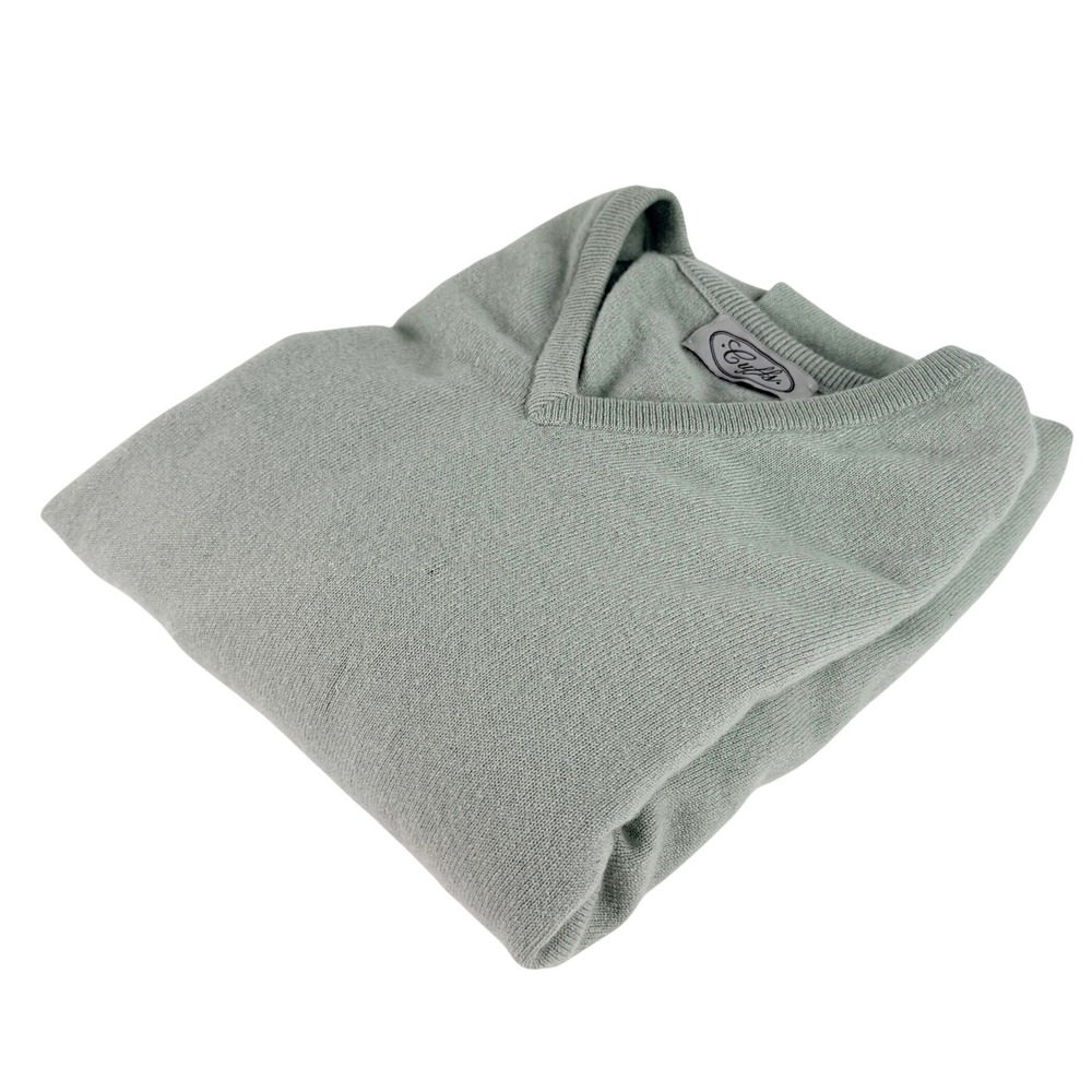 Cuffs Cleveland 100% Cashmere Sweater Mens XL Scotland V-Neck Sage Green